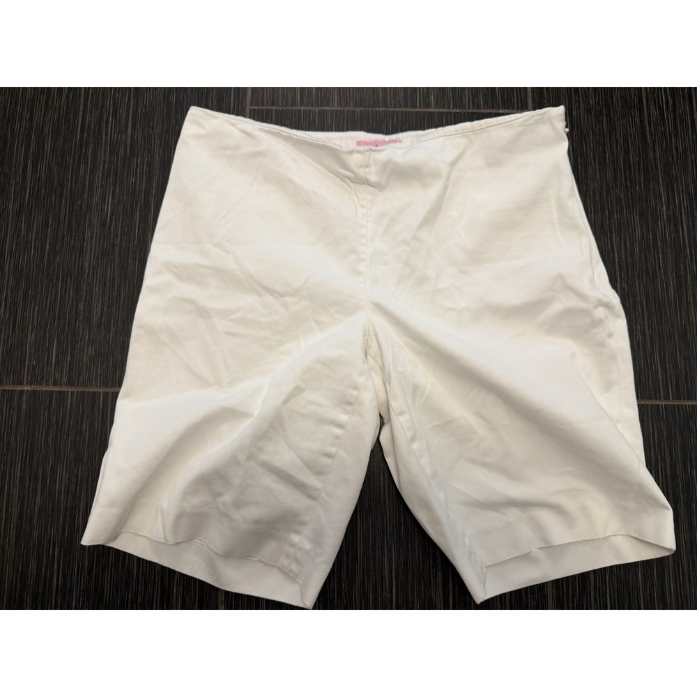 Lilly Pulitzer Women Resort Fit Shorts Sz 6 White Bermuda Cotton Preppy Coastal